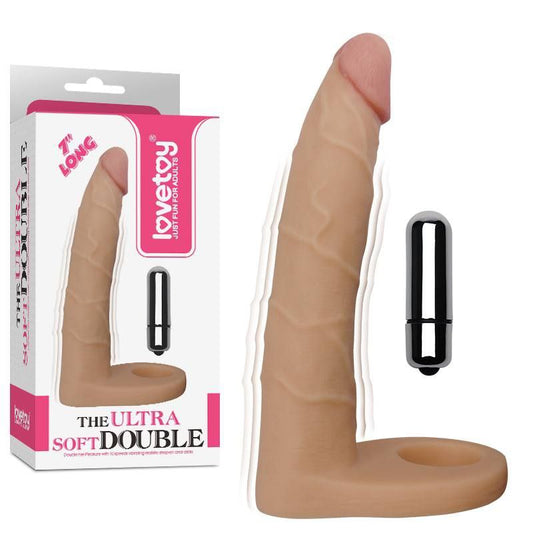 Anillo vibrador realista de 18 cm para doble penetración