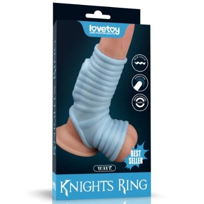 Anillo vibrador tipo funda “Knights Ring” - Celeste